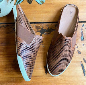 frye melanie perforated slip on