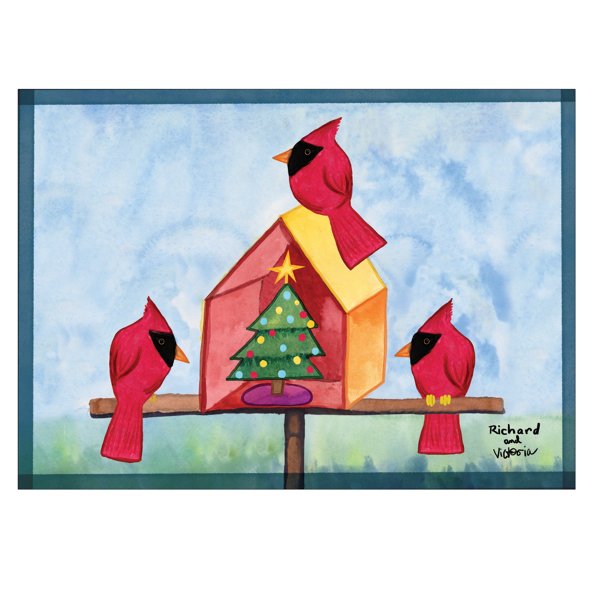 MD Anderson Christmas Cardinals 10 count