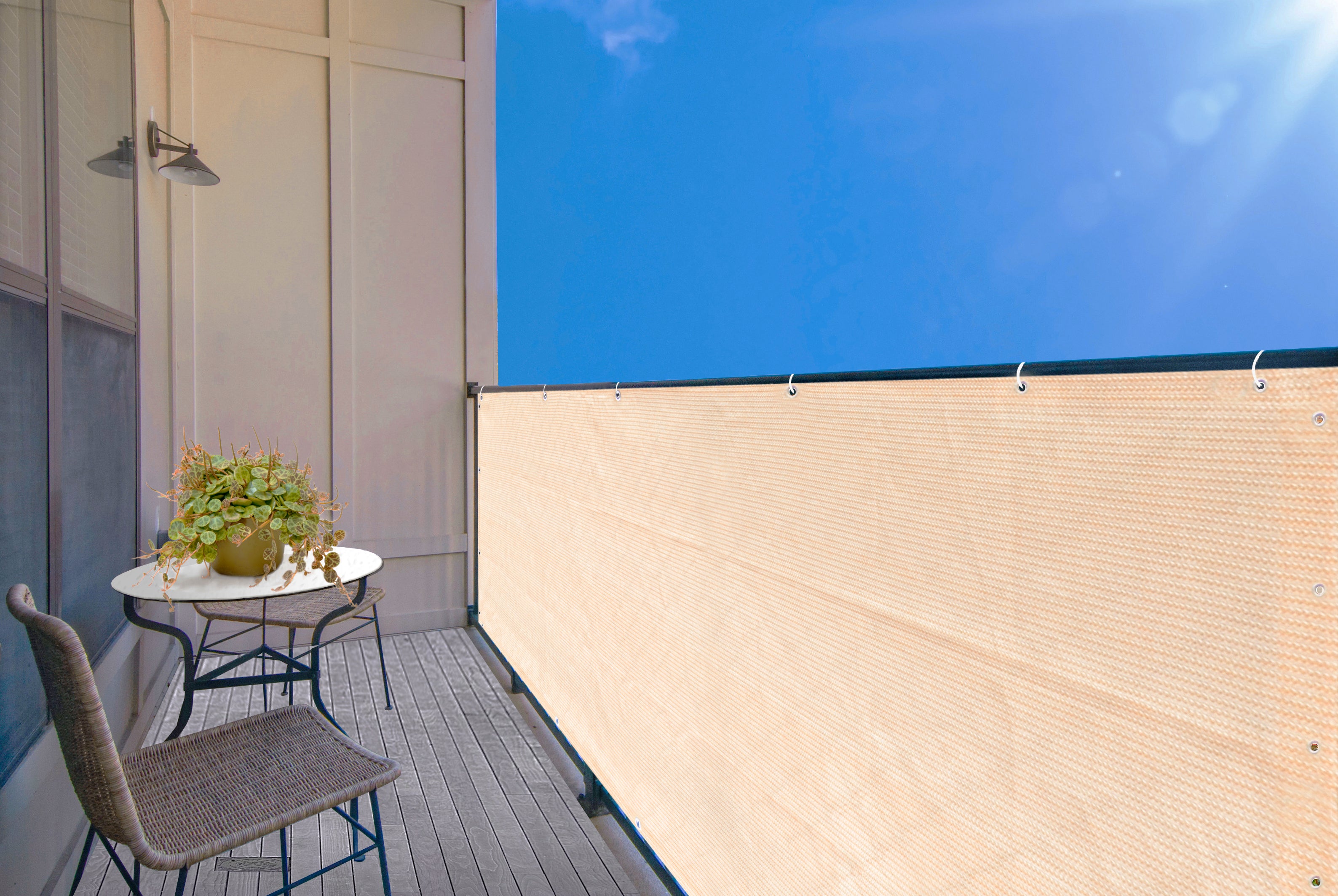 Custom Size (3ft Tall) Custom Length Privacy Screen - Banha Beige