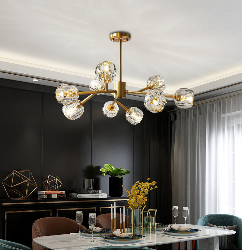 Gold Crystal Chandelier Modern Ceiling Light