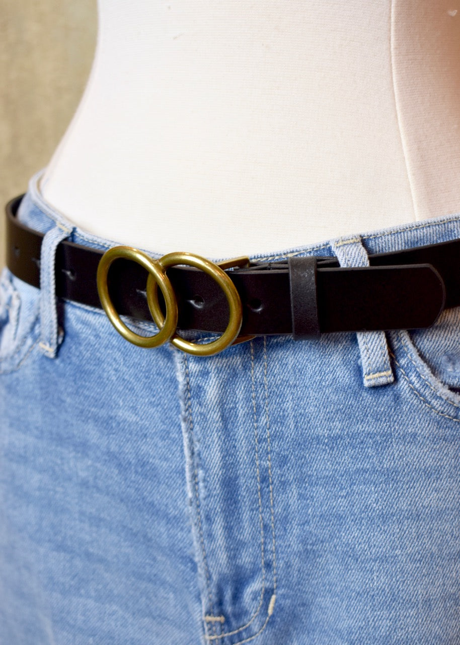 Motive Leather Double Circle Belt