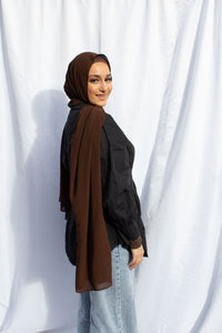 Cntqiang Muslim Chiffon Shawl Hijab with Matching Undercap Neck