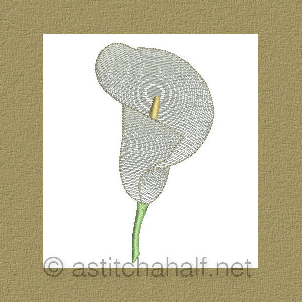 Calla Lily Flower Embroidery Design