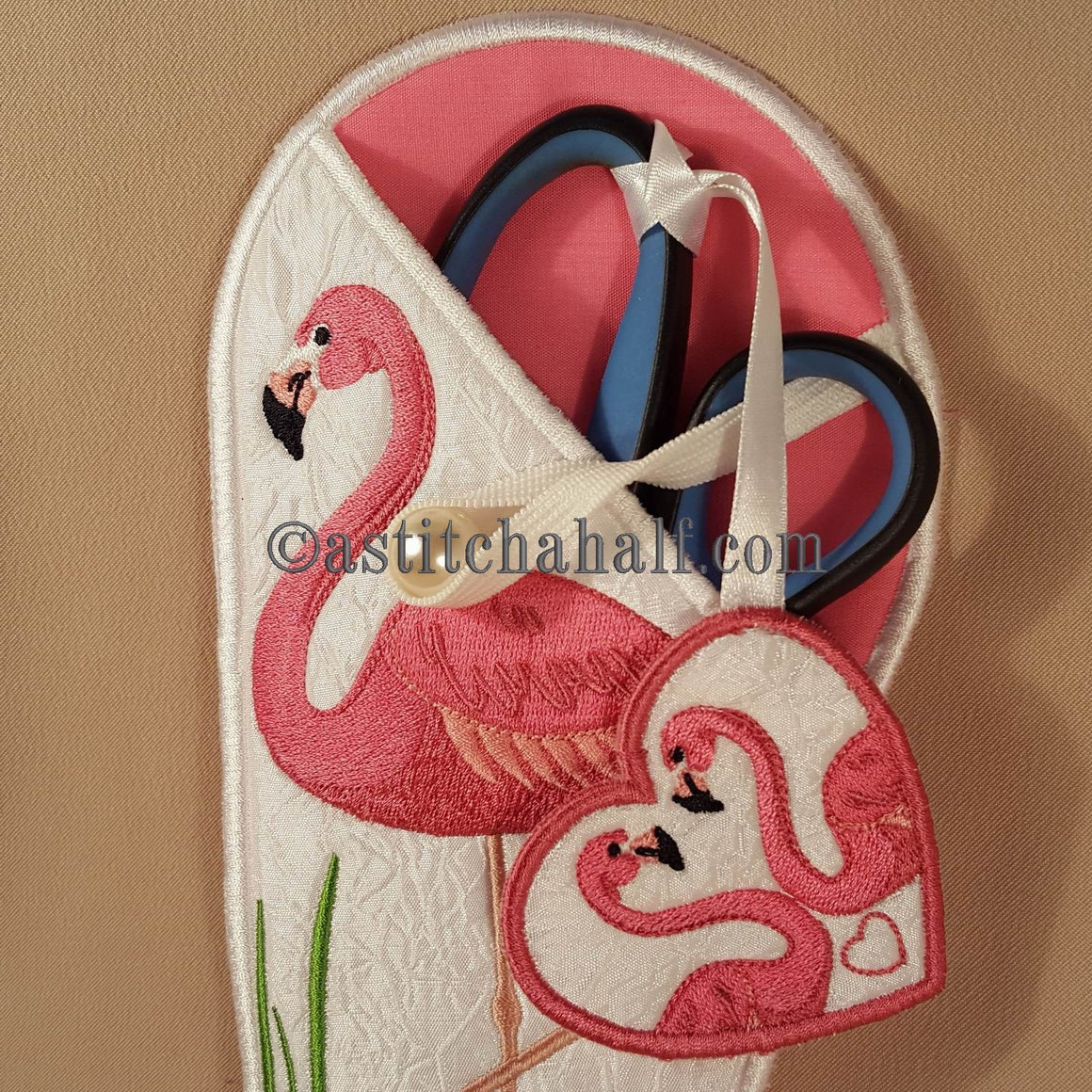 Flamingo Eyeglass Case - aStitch aHalf