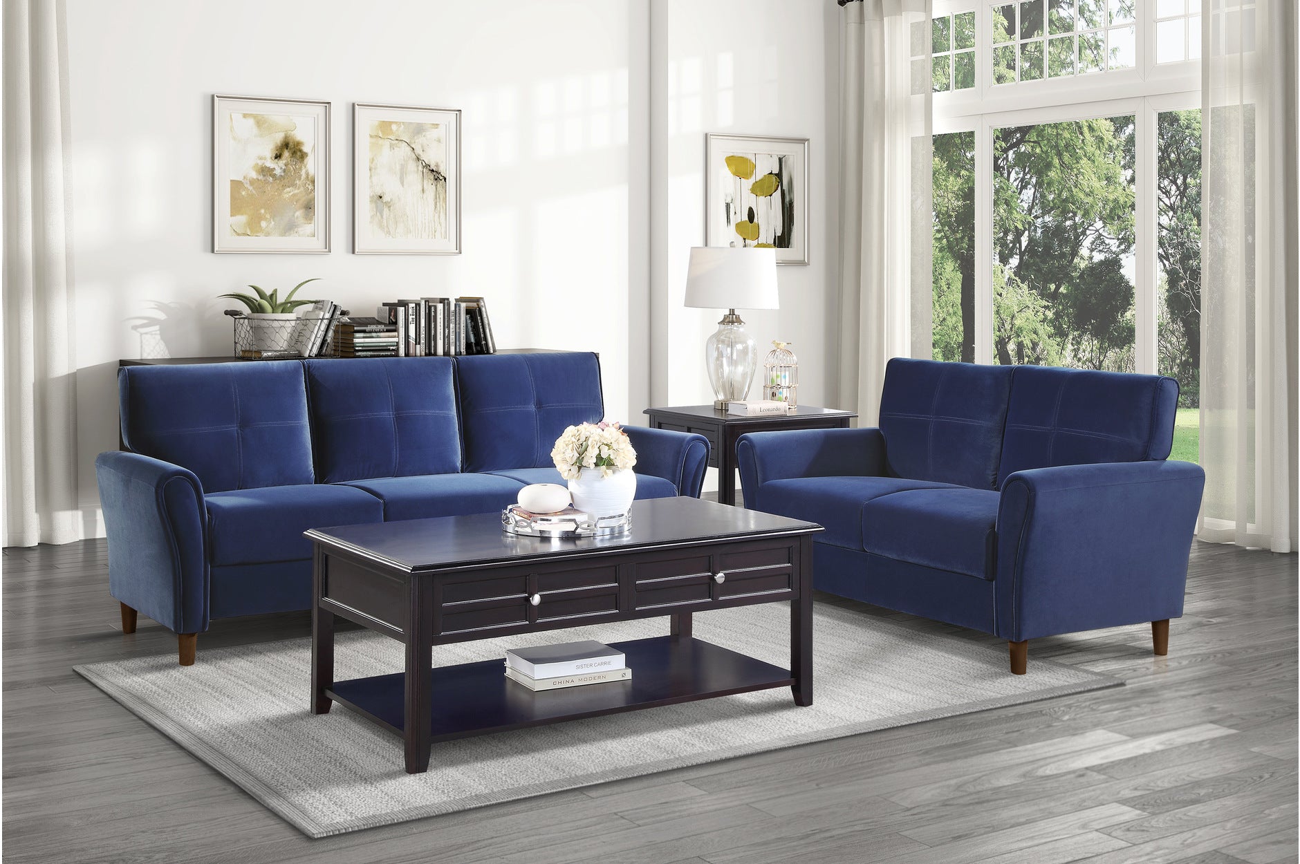 Blue Velvet Sofa Collection 9202