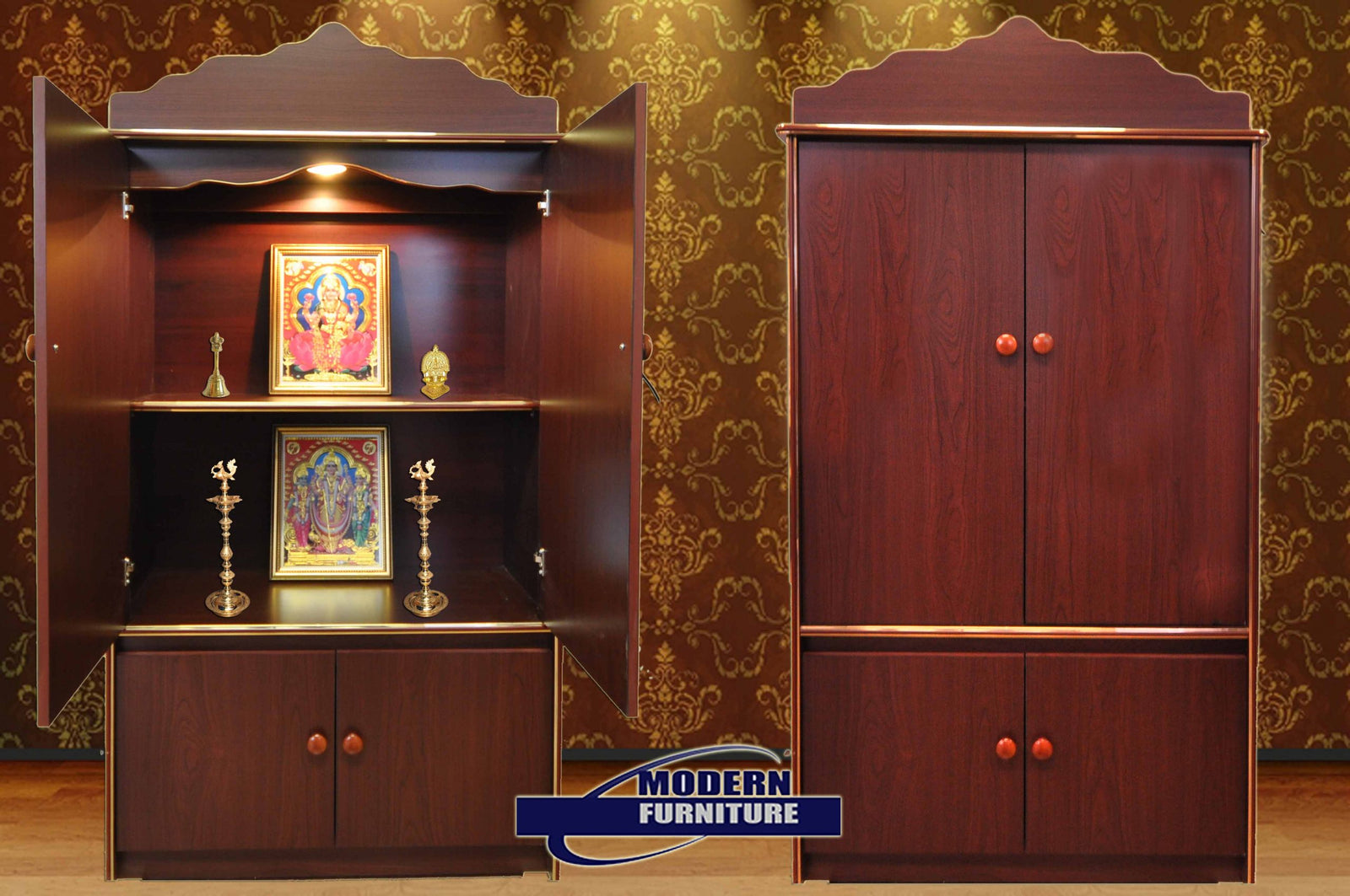 pooja cabinet in living room