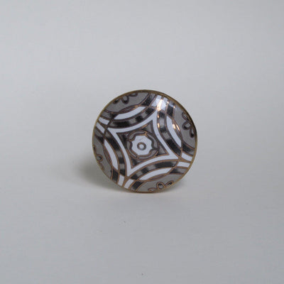 Art Deco Knob - Grey  Drawer Pulls and Cabinet Knobs