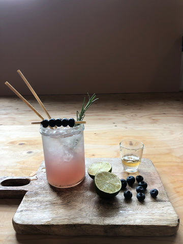 Straw by Straw Non-Alcoholic Cocktail Rosemary Blueberry