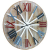 24" Wall Clock (Multi-color Wood) - Sorbus Home