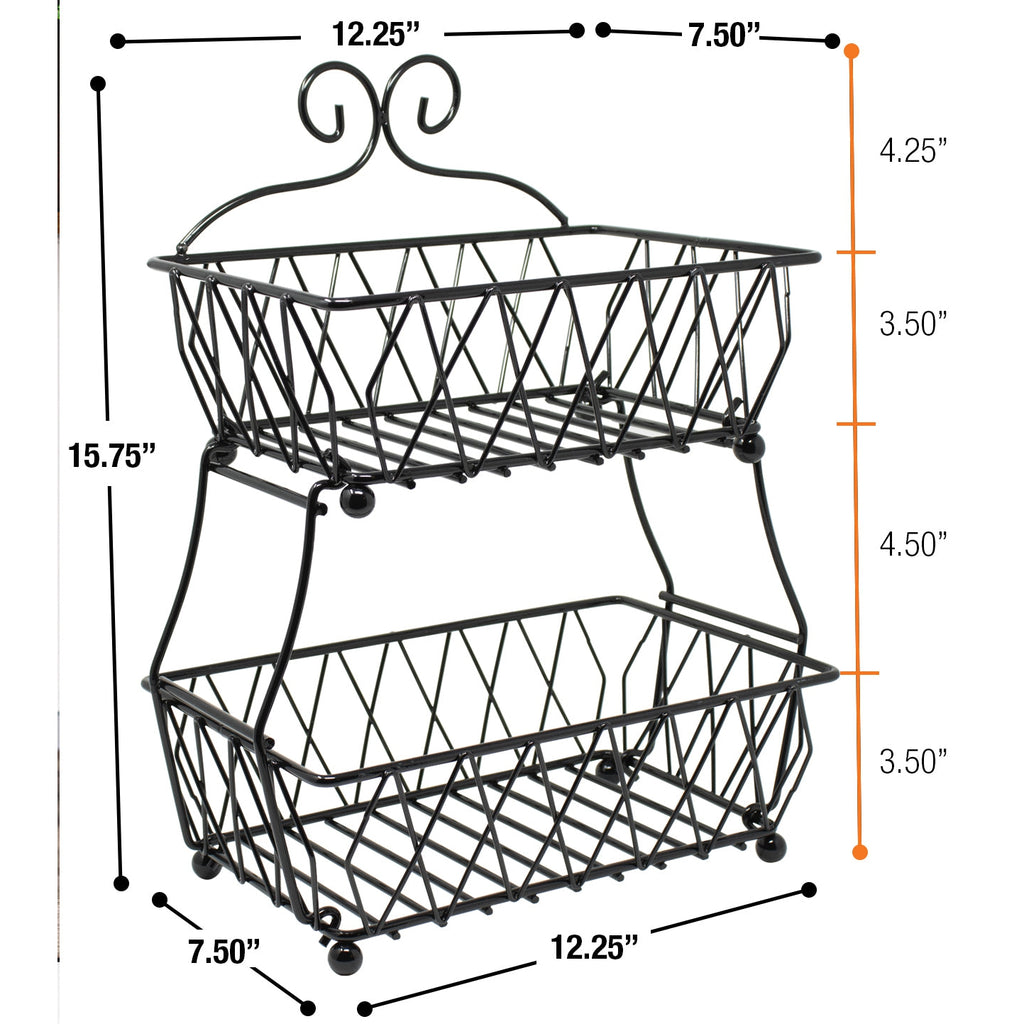 2-Tier Wire Bread Basket Stand – Sorbus Home