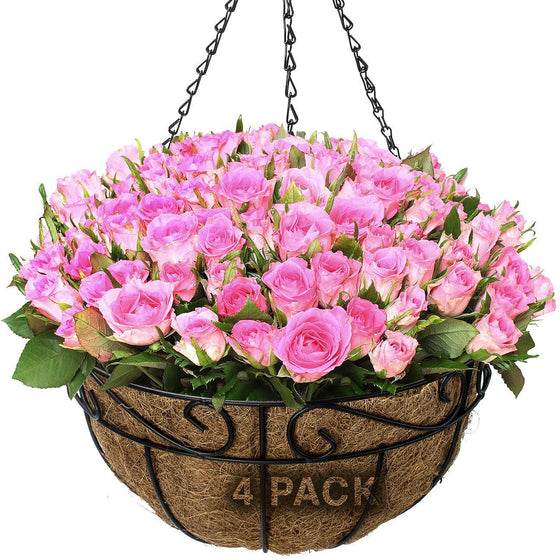 Hanging Planter Baskets w/Coco Liner (4-Pack)