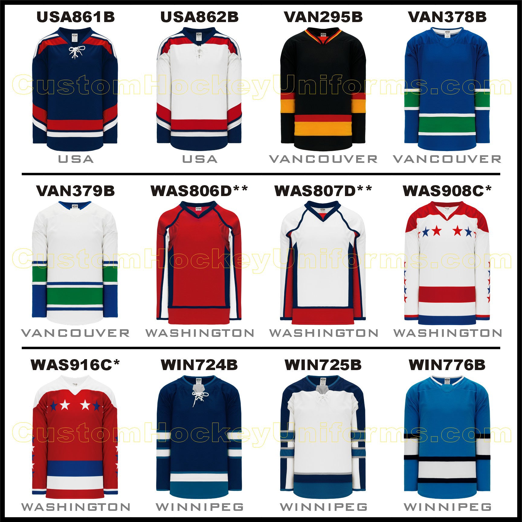 custom color hockey jerseys