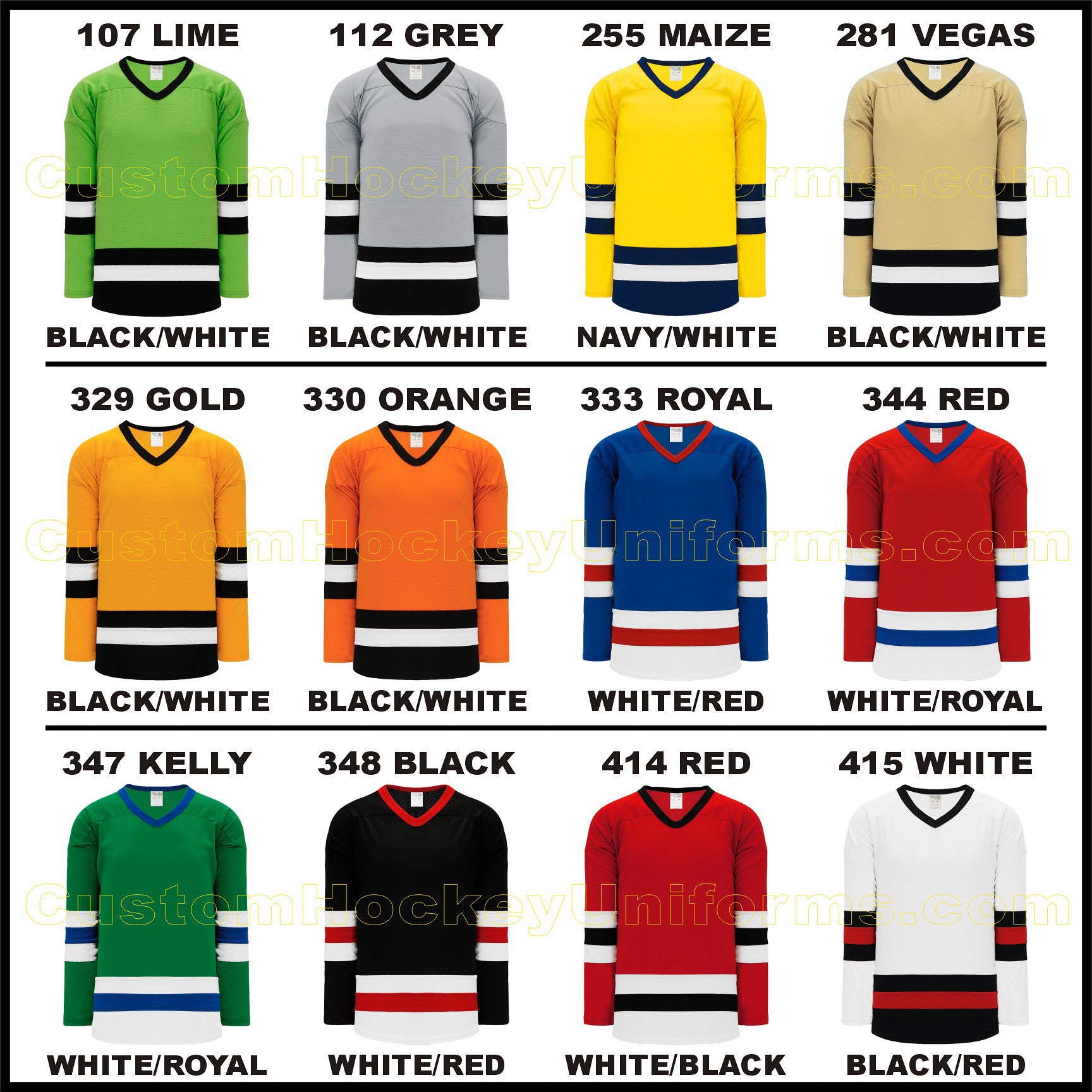 Athletic Knit Custom Black/Gold/White 6500 Jersey – Discount Hockey