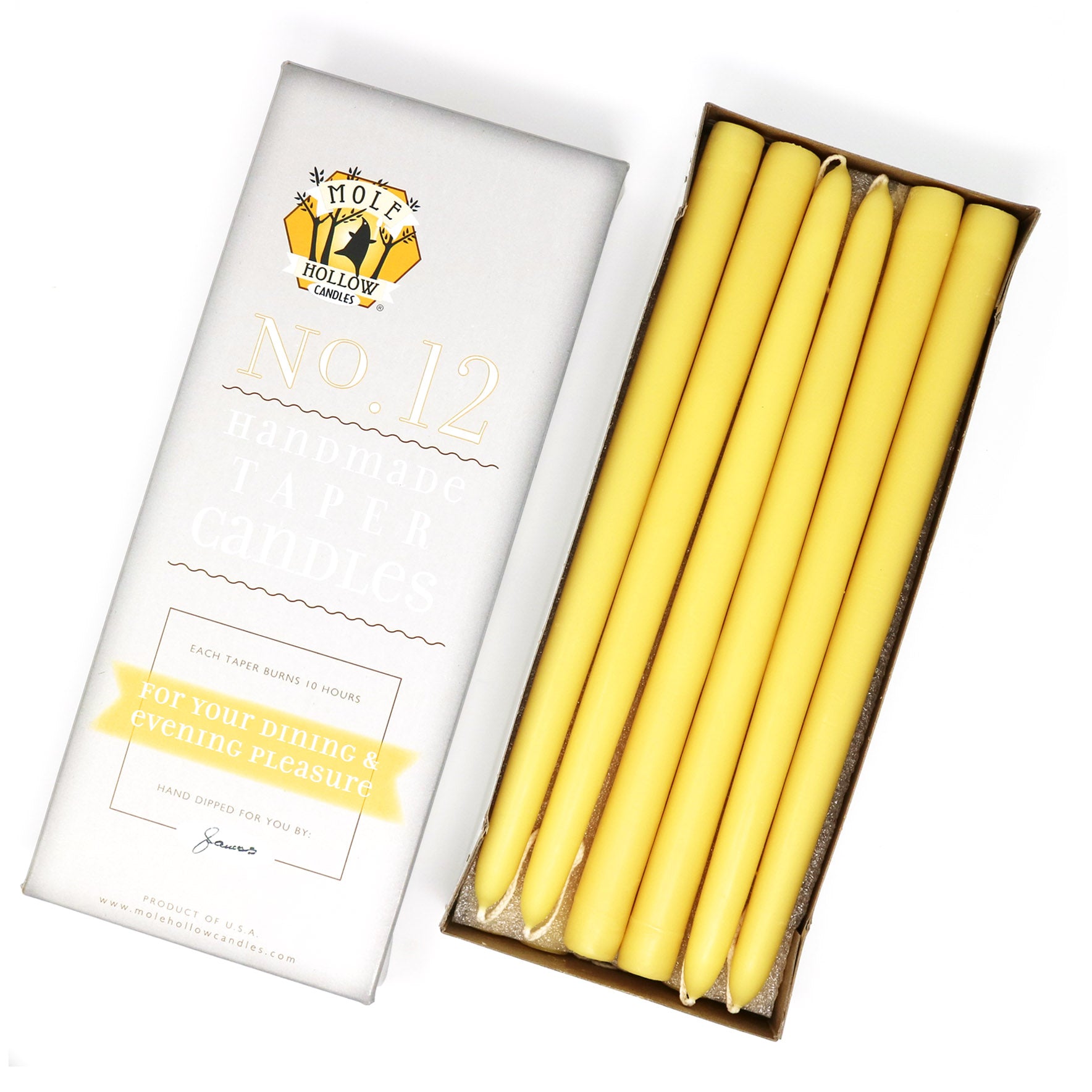 Natural Beeswax 12 Column Tapers – Cultiverre