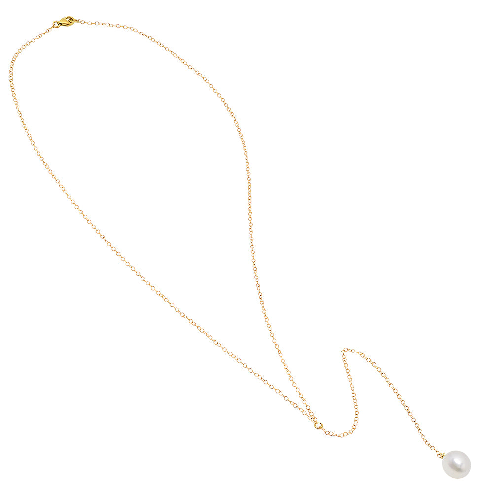 single pearl necklace white gold