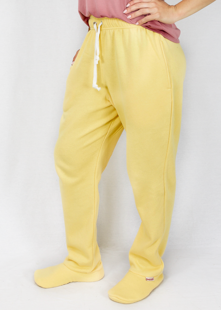 pastel yellow sweatpants