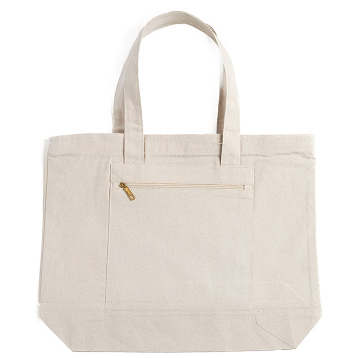 Heavy Canvas Zippered Tote for Women with inside pocket