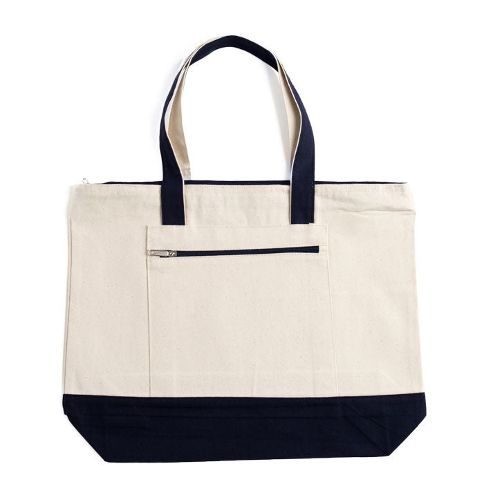 Heavy Canvas Zippered Tote for Women with inside pocket