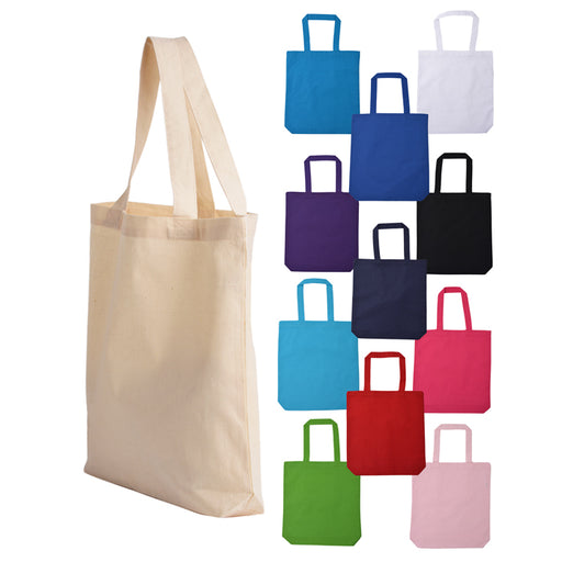 Color Handles Gusset Canvas Tote | Printed Tote Bags