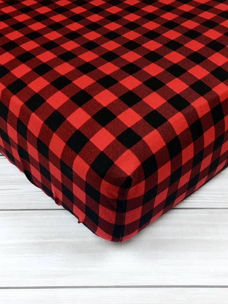 buffalo plaid crib sheet