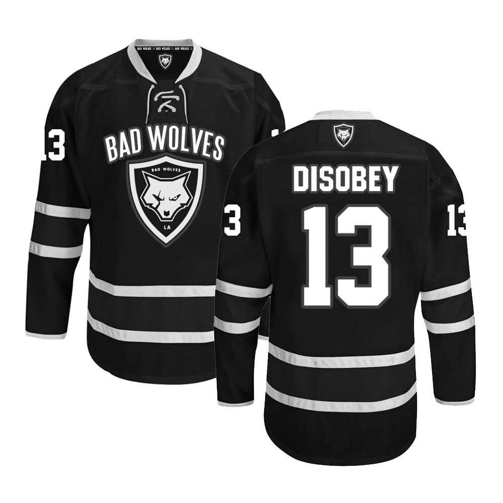 black and white hockey jersey