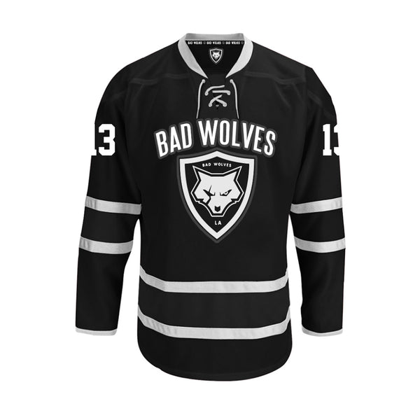 black and white hockey jersey