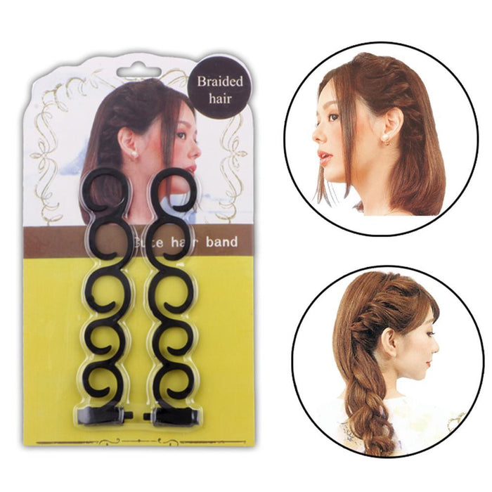 2pcs Set French Hair Braiding Tool Hair Twist Braider With Hook Hair Edge Twist Curler Styling