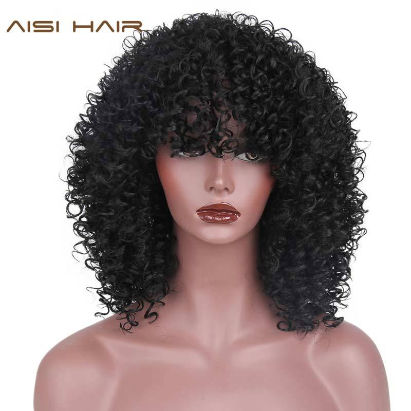 natural curly wigs synthetic