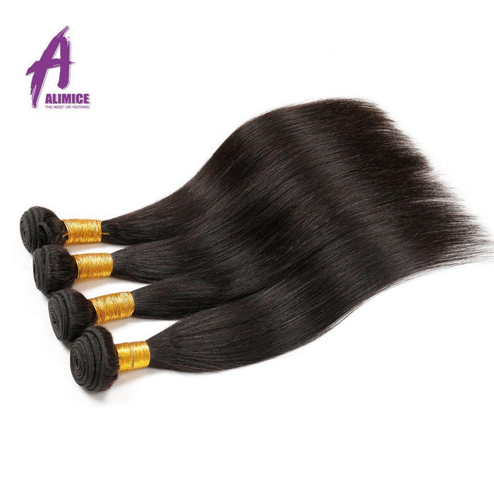 Alimice Malaysian Straight Hair 100 Human Hair Weave Bundles Non