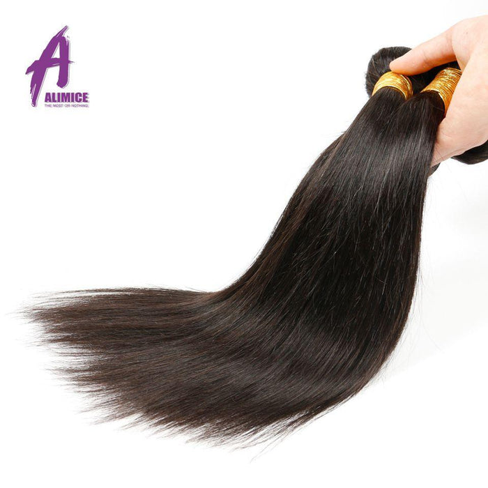 Alimice Malaysian Straight Hair 100 Human Hair Weave Bundles Non