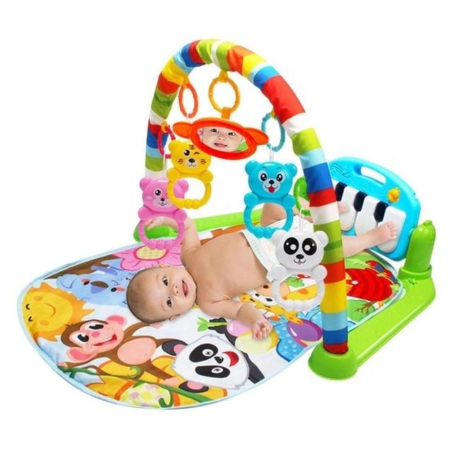 Baby Gym Frame Fitness Play Mat Game Pad Kick Play Piano With