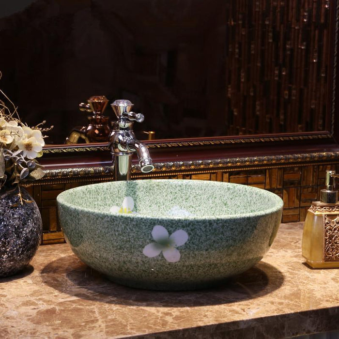 Oval China Handmade Lavabo Washbasin Art Wash Basin Ceramic