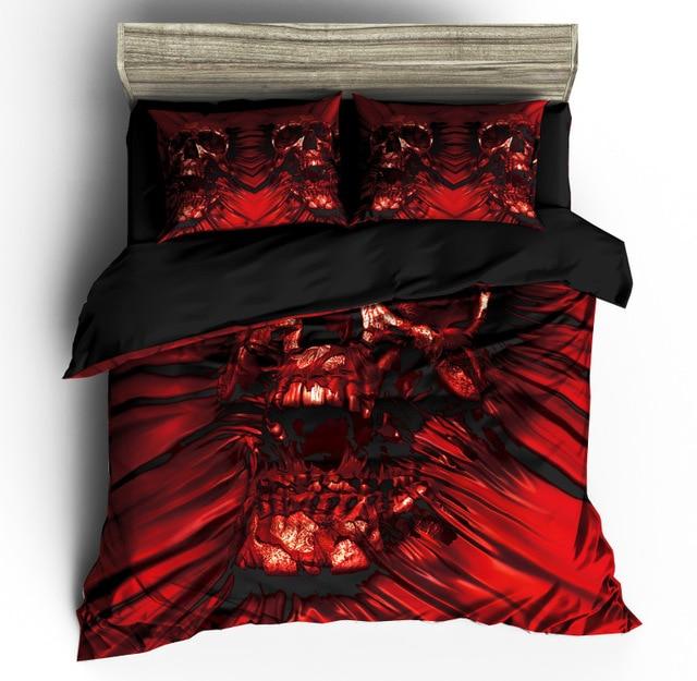 Fanaijia 3pcs Skull Bedding Set King Size Bohemian Skull Print