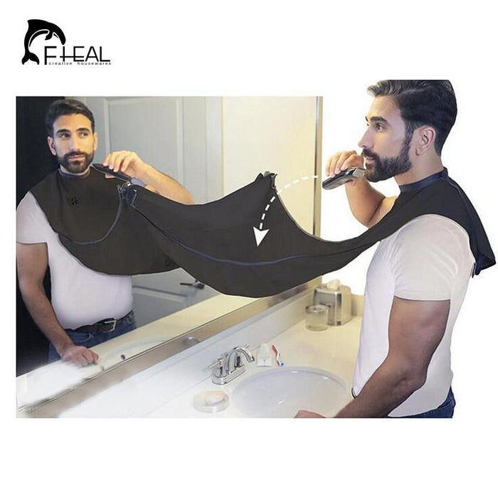 Fheal Design Beard Care Shave Apron Bib Catcher Trimmer Facial Hair Cape Sink Black Shaving Aprons