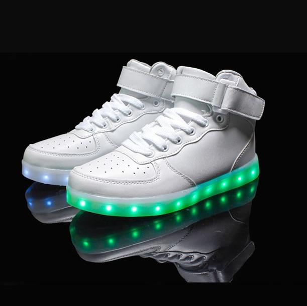 Golden Silver Big Size 46 Led Shoes Men Glowing Cool Light Flat