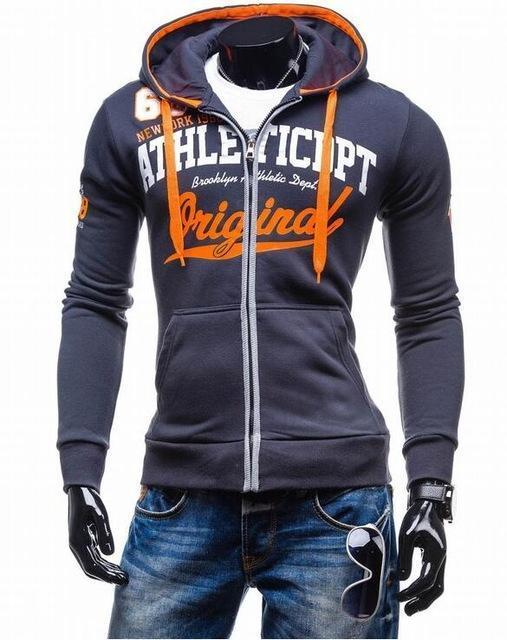 slim fit zipper hoodie