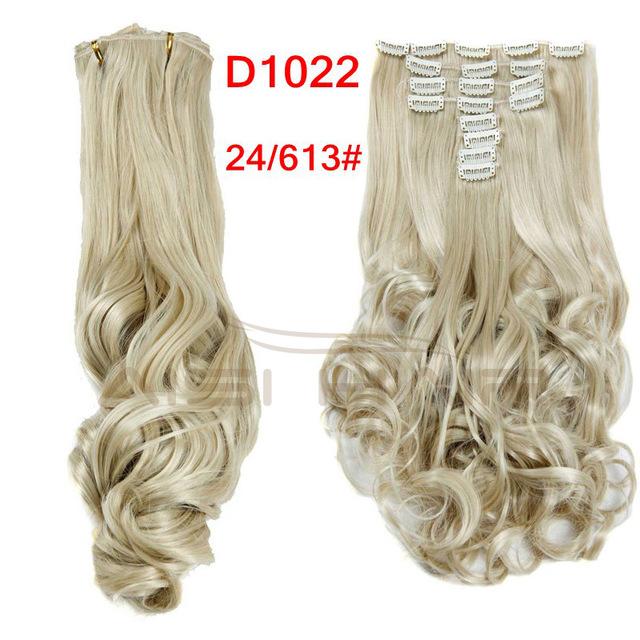 I S A Wig Synthetic 18 Clips In Hair Extension 8pcs Set 22inch