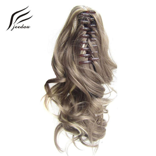 Jeedou Short Wavy Synthetic Ponytails Hair Extensions Claw