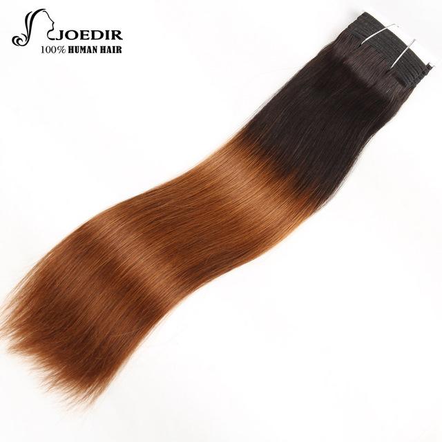 Joedir Double Drawn Brazilian Straight Hair Human Hair Weave Bundles Remy Ombre Color Blonde
