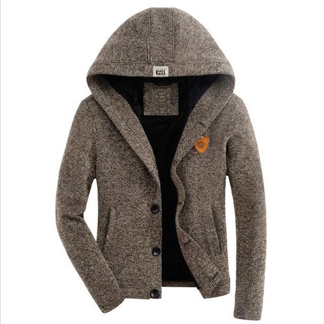 mens hooded cardigan jacket