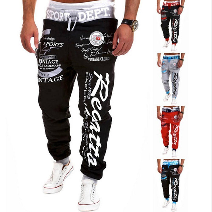 Mens Casual Leisure Joggers Pants Men Letter Print Printed Harem Pants ...