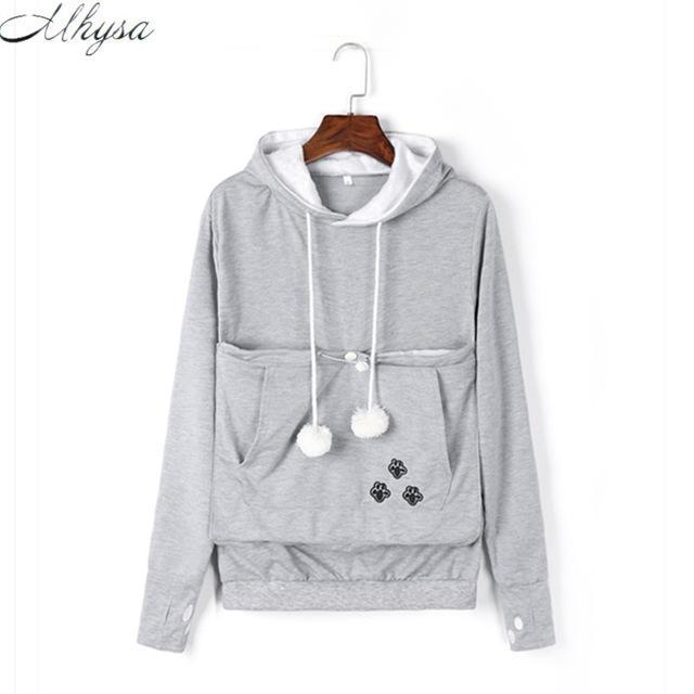 cat lovers hoodie with cuddle pouch