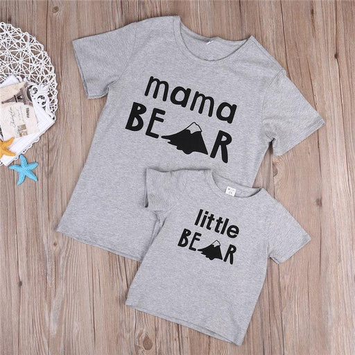 New Mother And Baby Clothes T Shirt Little Bear Newborn Baby Boys