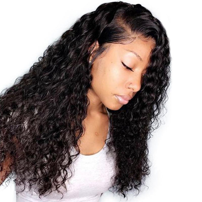 Pre Plucked 360 Lace Frontal Wig 150 Density Deep Wave Human Hair Wigs Brazilian Remy Lace Front