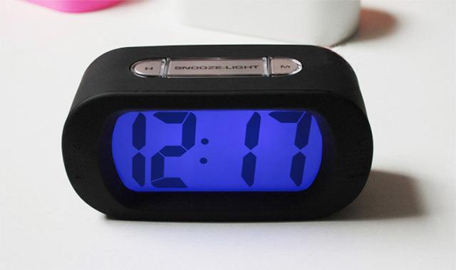 Silent Silicon Alarm Desk Clocks Snooze Function Backlight Led