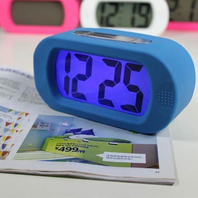 Silent Silicon Alarm Desk Clocks Snooze Function Backlight Led