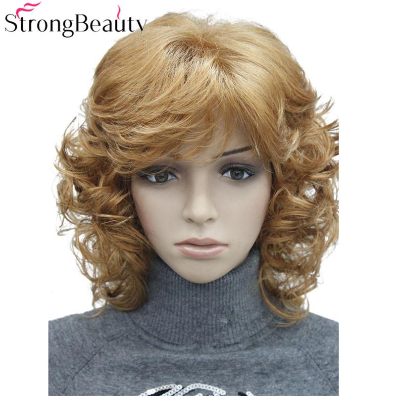Strong Beauty Medium Short Curly Wigs Synthetic Women S Hair