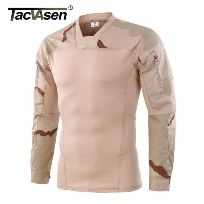 Tacvasen Men Tactical T Shirt Paintball Combat T Shirt Men Long