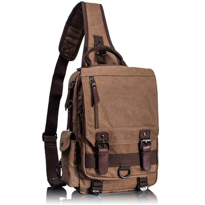 Tourya Canvas Crossbody Bags For Men Women Retro Leather Military — www.strongerinc.org