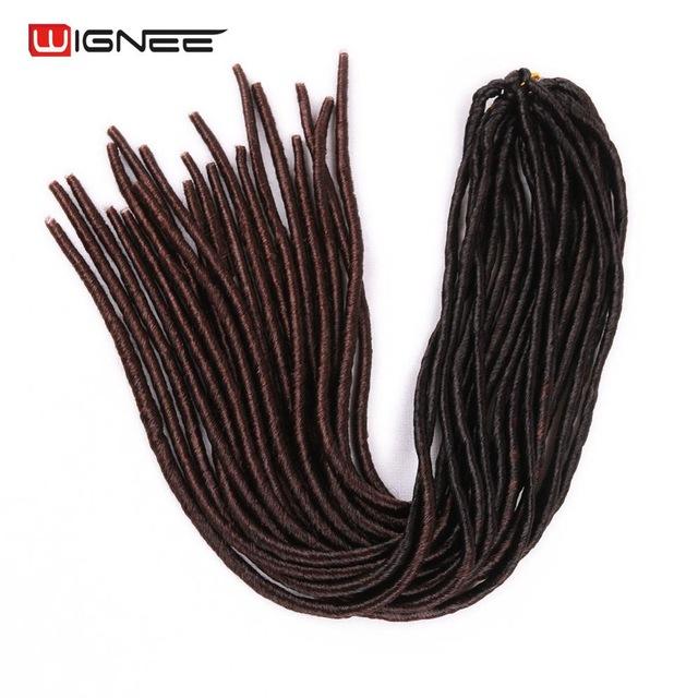 Wignee 20 Synthetic Dreadlock Braid Hair Extensions For Women Ombre Color Natural Black Root